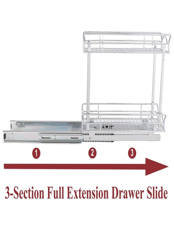 OCG Slide Out Cabinet Organizer for Narrow Cabinet (7" W X 21" D), 2 Tier Pull Out Shelves Slim Sliding Cabinet Organizer and Storage, Chrome - Image 5